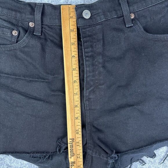 Vintage Levis 550 Jean Shorts Womens 12 MIS Black Relaxed Cut Off Bootie Jorts - Picture 7 of 10